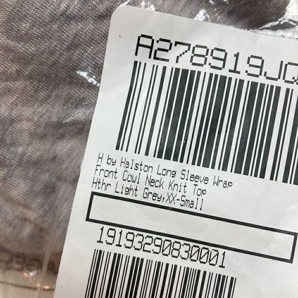 H by Halston Gray Wrap Front Cowl Neck Knit Top - Picture 4 of 7